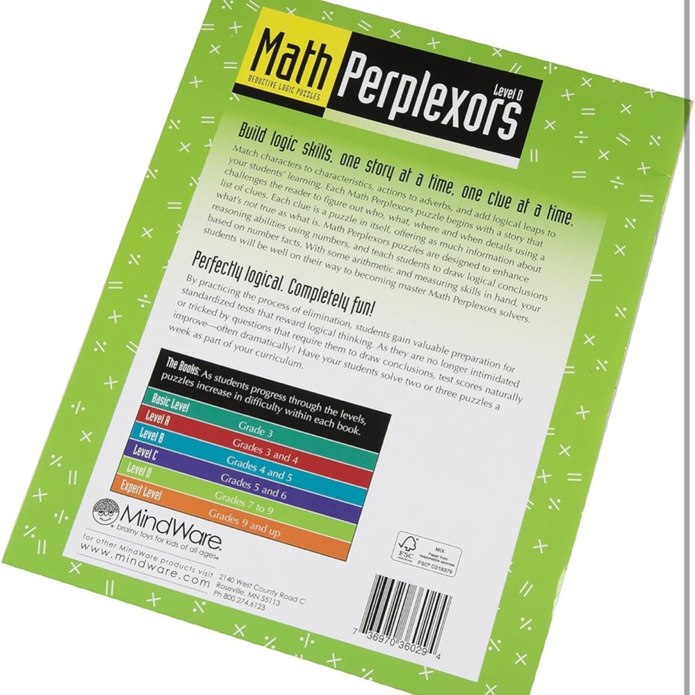✨NEW✨ MindWare Math Perplexors Puzzle Book, Level D - Picture 2 of 10